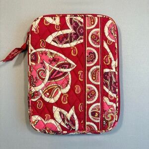 Vera Bradley E-Reader Sleeve Rosy Posy Pattern Red/Pink Zipper Padded